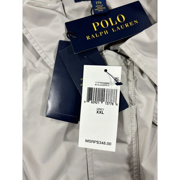 Polo Ralph Lauren Jacket Mens 2XL XXL Grey Windbreaker Khaki Bloomingdales $348 - Picture 10 of 14